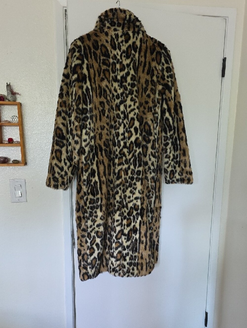 Free People Leopard Faux Fur Trench Coat in Brown and Black - Picture 4 of 4